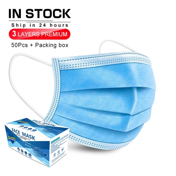 

бесплатная доставка 50 шт. / кор. слой одноразовые защитные маски для лица рот антибактериальные pm2. 5 грипп бактериальный пылезащитный без