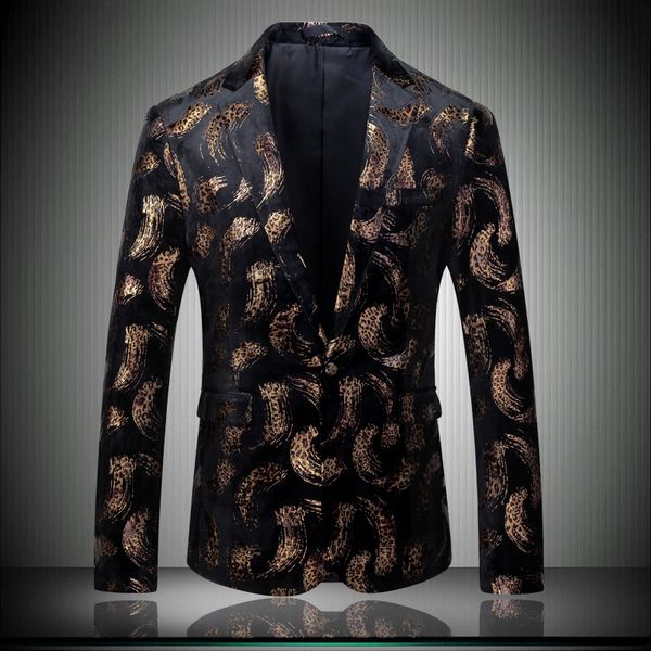 

very good quality men's blazer jacket casual printing 2019 new great designer men suit jacket slim fit blazer masculino 5xl 8808, White;black