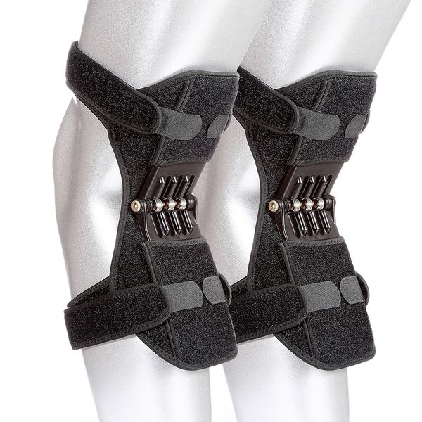 

powerlift joint support knee pads powerful rebound spring force knee support professional protective sports knee pad for work t191230, Black;gray