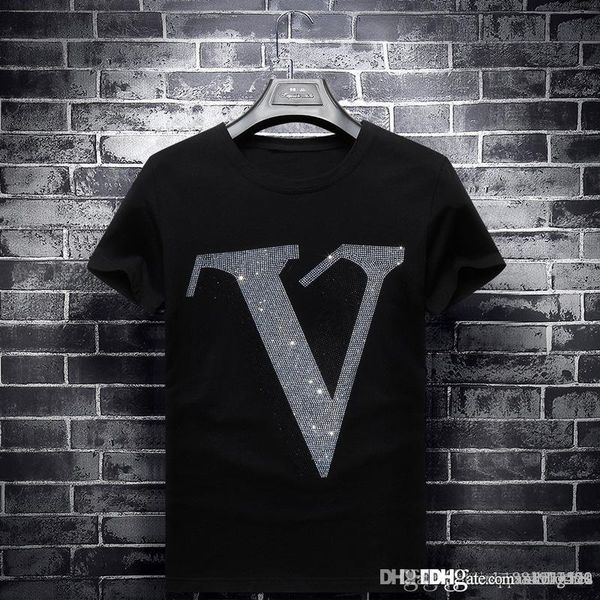 

19ss summer fashion mens letter print t-shirts short sleeve t shirts designer hip hop males casual loose streetwear tees size m-4xl, White;black