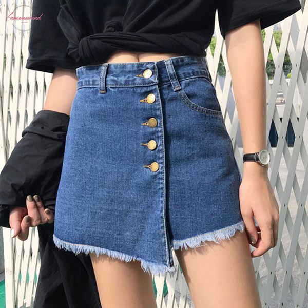 

streetwear denim skirts short spring summer 2019 new single buttons pockets a line denim skirt women high waist jeans skirt, Black