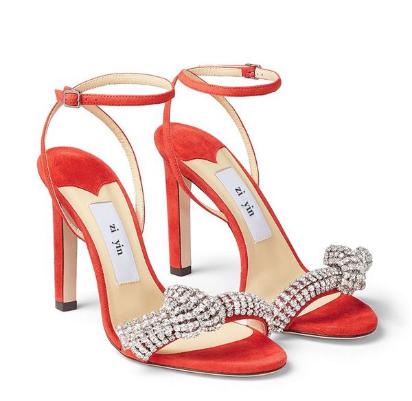 

fashion luxury designer high heels sandals gorgeous rhinestone bowknot bridal wedding shoes size 34 to 40 tradingbear, Black