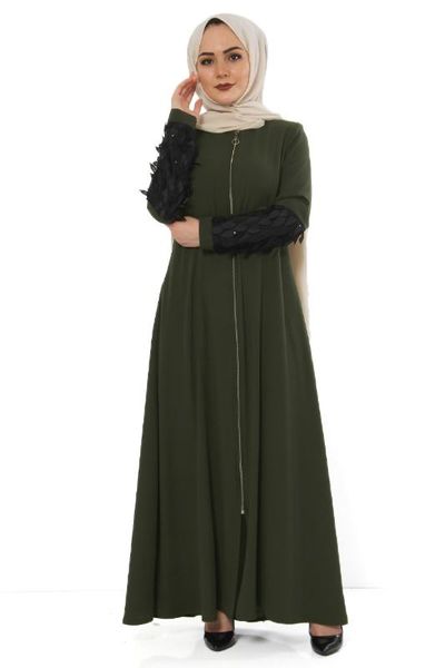 

рукав детали большого размер ferace tsd0924 хаки, Tan;black