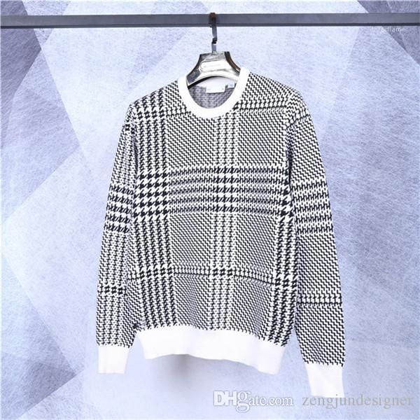 

sweater crew neck long sleeve floral print fashion style homme clothing luxury casual apparel mens plaid designer, White;black