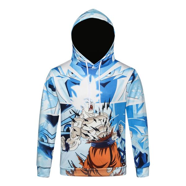 

mens womens 3d hoodies fashion anime dragon ball z super saiyan hooded sweatshirts goku vegeta majin buu 3d pullovers 11styles, Black