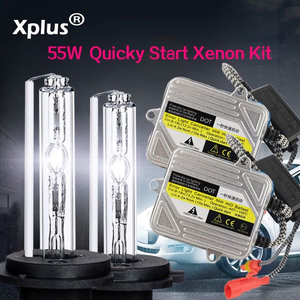 

xplus 55w quickly start hid xenon kit 2pcs ballast h1 h3 h4 h8 h7 h8 h9 h11hb3 hb4 9005 9006 880 881 h27 for car headlight
