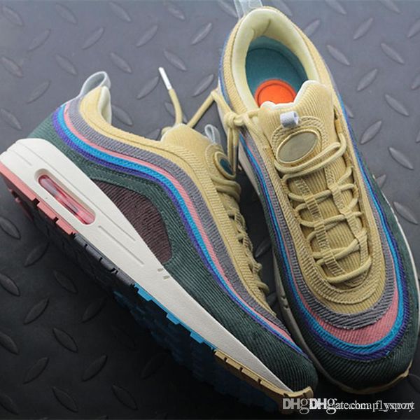 

new sean wotherspoon men women outdoor shoes 97s designer women corduroy low yellow blue hybrid outdoor walking shoes