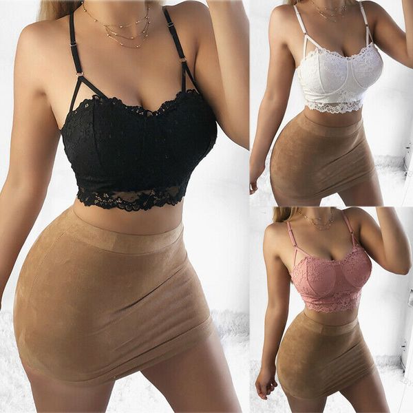 

fashion women ladies sleeveless floral lace tank vest cocktail club black pink white