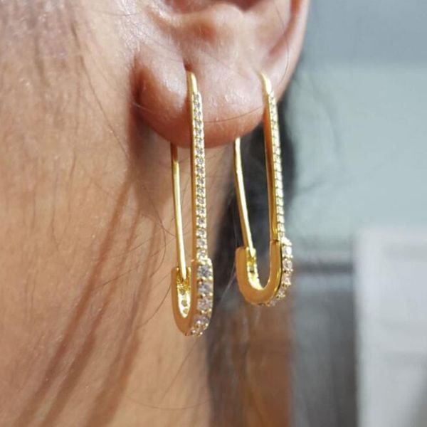 

1 пара женский качают ювелирные изделия простой кристалл pave падение серьги для женщин серебро золото цвет pin серьга цвет крепежная plated, Silver