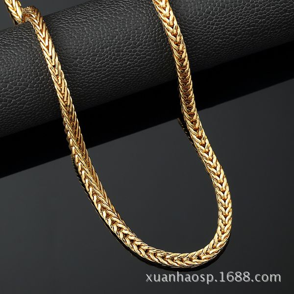 

fashion foxtail chain bling bling iced out 75 cm necklace for men or wowen charm gifts, Silver