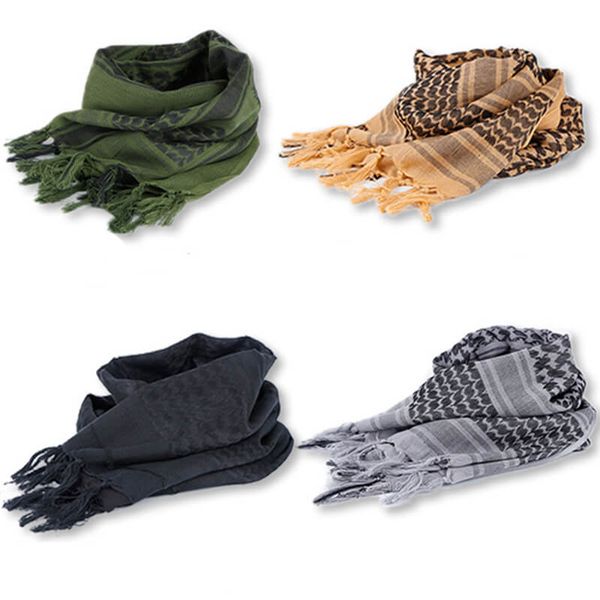 

tactical shemagh шарф с кисточкой desert шарф ветрозащитный мужской arab head neck wrap обложка для походной охоты велоспорт, Black