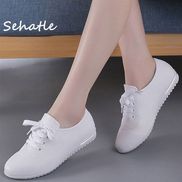 

2020 new oxfords shoes flat platform sehatle women shoes flats woman casual lace-up fashion street elegant sneakers, Black