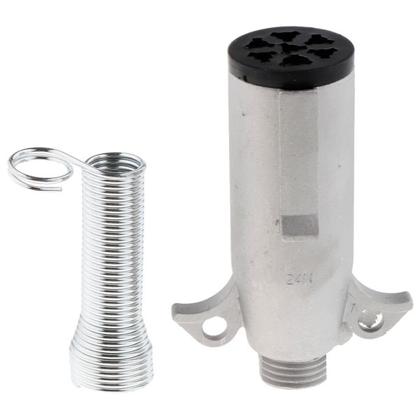 

7 pin metal plug receptacle towing semi trailer caravan