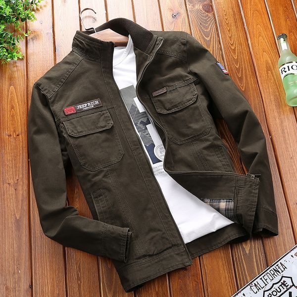 

man military wind jacket мужская хлопковая куртка wash, Black;brown