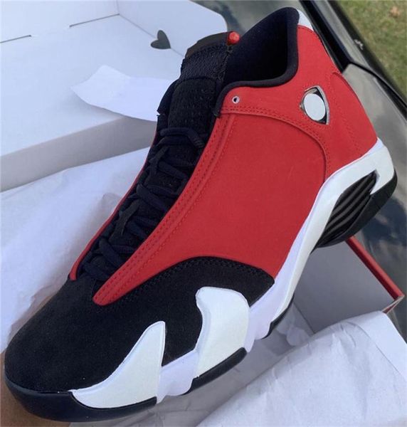 

2019 release 14 og high gym red men basketball shoes gym red black white retro 14s 487471-006 outdoor sneakers with box
