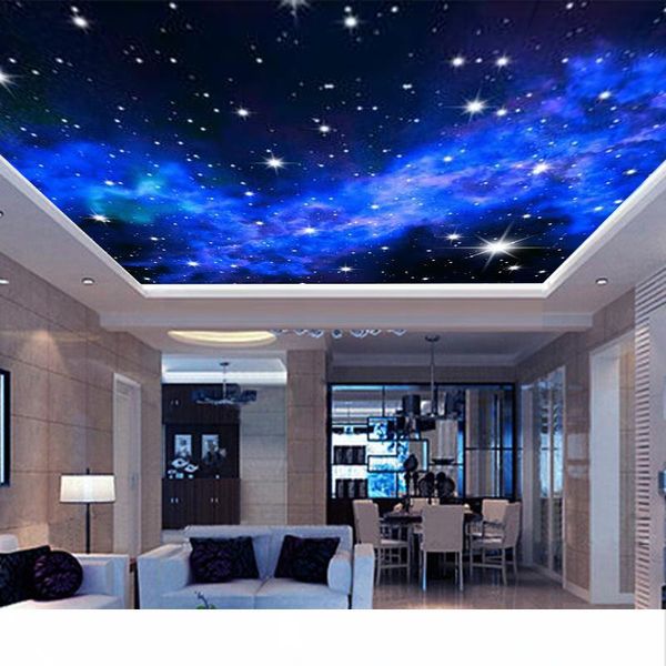 

оптовая продажа-интерьер потолок 3d млечный путь звезды настенное покрытие пользовательские фото настенные обои гостиная спальня диван фон н