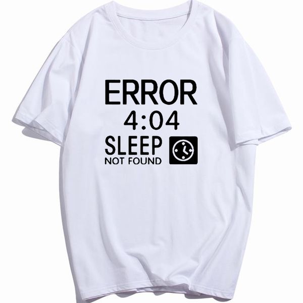 

artistic computer 404 error not found t shirt funny birthday gifts for men coder geek programmer t-shirt large size casual t, White;black