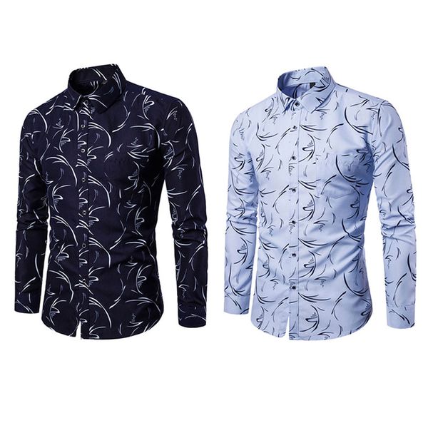 

mens shirt fashion men work shirt printing long sleeve spring autumn man casual shirts plus size asian size, White;black