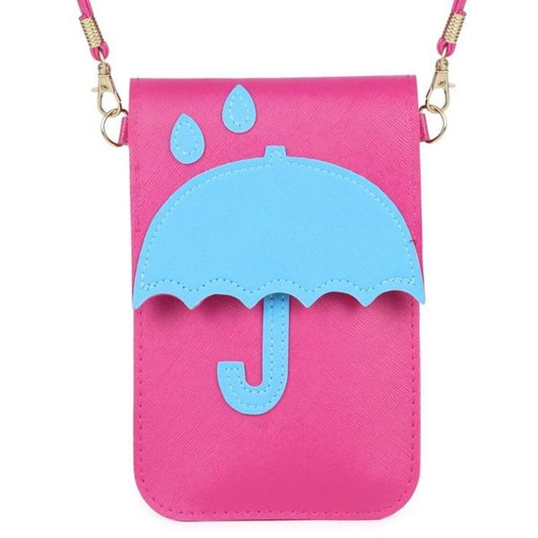 Moda donna ragazze tracolla crossbody mini borsa messenger nuovo ombrello cartoon PU cuoio telefono borsa di alta qualità