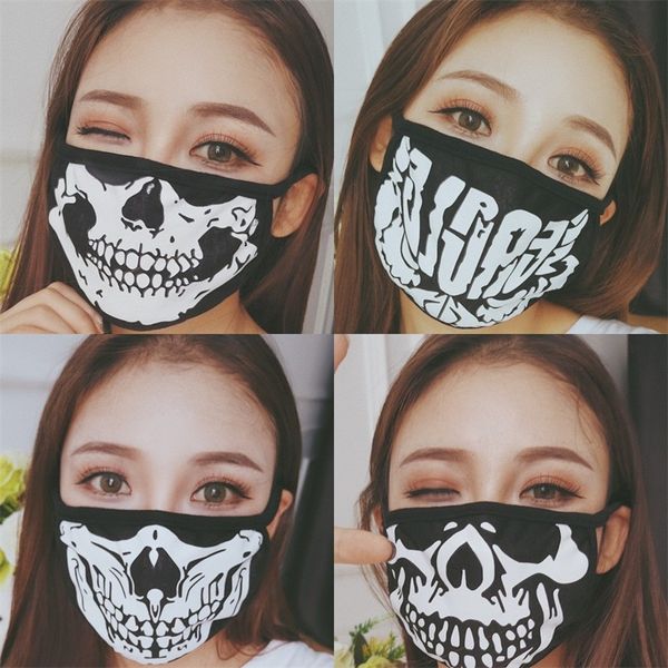 

дышащий рот респиратор черной мода защитного многоразовый mascarilla мужчины череп анти haze маска для лица хлопок ткань женщина ушной 1 98л