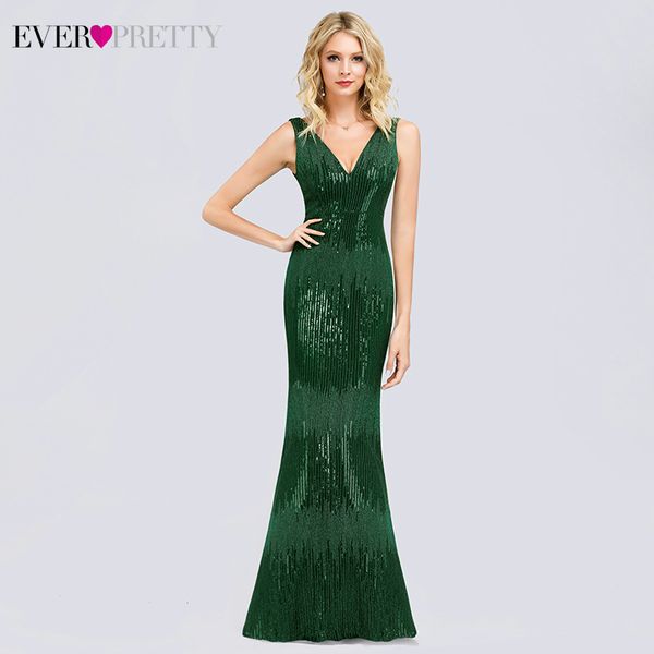 

mermaid evening dresses long ever pretty ep00854 sequined double v-neck formal dress women elegant party gowns gala jurken, White;black