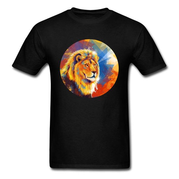 

awesome lion t-shirt printed for man tshirt black t shirts summer wild animal style tee cotton clothes vintage drop shipping, White;black