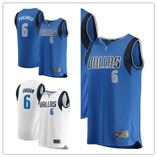 

custom 2019 men's dallas mavericks 6 kristaps porzingis fanatics branded fast break nba women kids sewing basketball jersey, Black