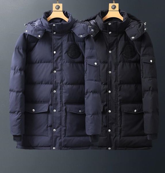 

the french new luxury brand monc*er men's down jacket buttons with big logo on the chest, windproof and warm,2 colors, 1~5, Black