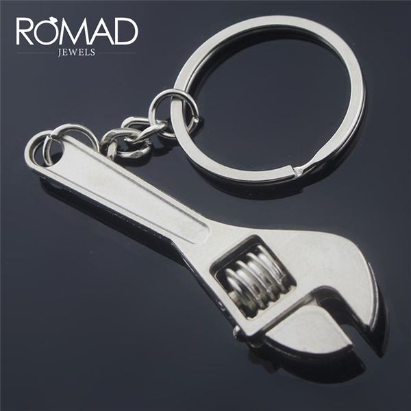 

romad creative wrench keychain simulation activity spanner car tool key ring metal key ring jewelry gift r4, Silver