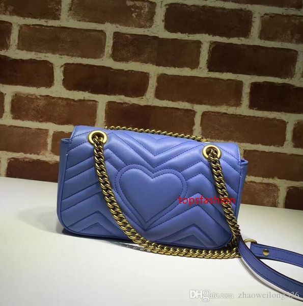 

luxury celebrity design heart cluth marmont shoulder bag women genuine leather crossbody messenger bag chain belt 446744