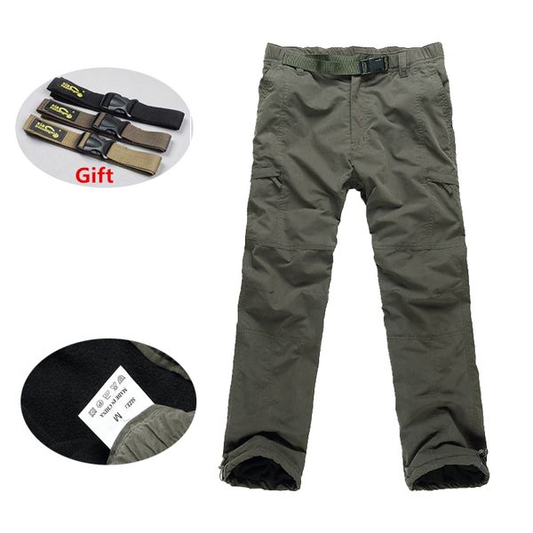 

nice pop winter double layer men nice pants warm baggy pants cotton trousers for men male military camouflage tactical pants, Black