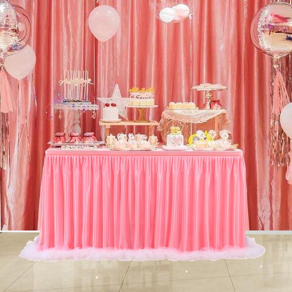 

красочный стол юбка тюль посуда для свадебного украшения душа ребенка партия свадебный стол юбка домашний текстиль декор