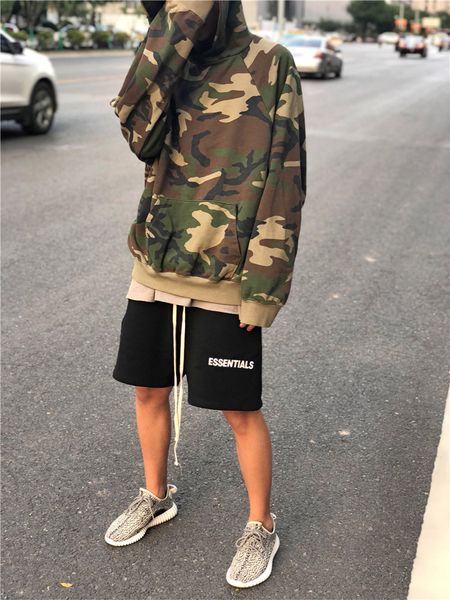 

new letter designer fog fear pipeline shorts of collapse essentials god loose europe drawstring pants 2021 shorts qtshc, Black