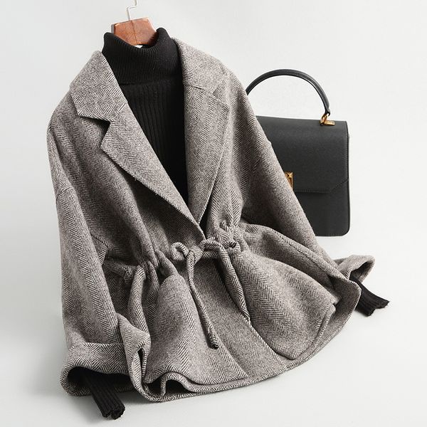 

wool coat women winter wool coat 2020 spring autumn warm jackets korean fashion coats female clothes casaco feminino inverno, Black