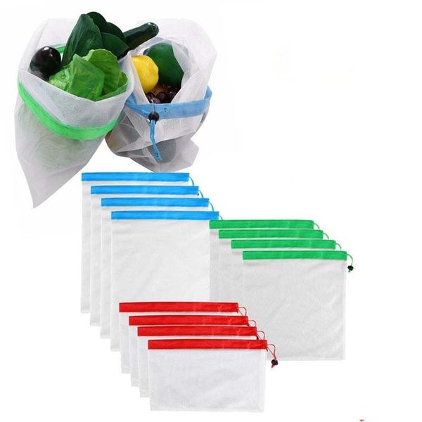 

15pcs/3pcs reusable washable mesh bags for grocery shopping fruit vegetable toys sundries organizer storage eco friendly
