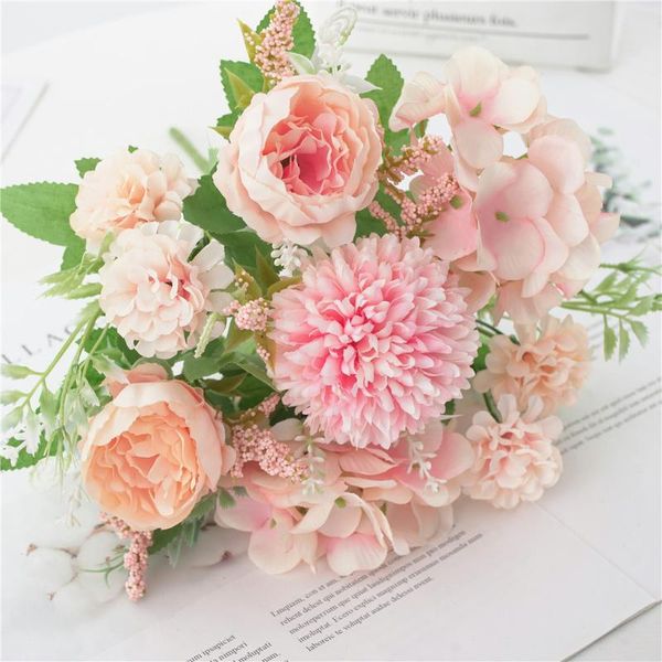 

decorative flowers & wreaths 1 bunch peony wedding bouquet bride bridesmaid holding artificial household products home decor scrapbook