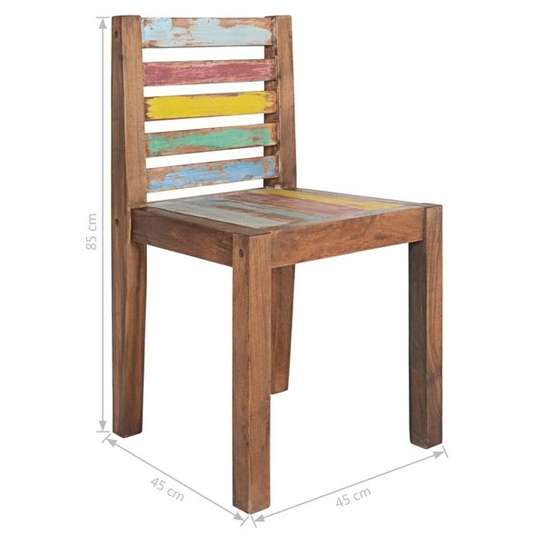 

dining chairs 2 pcs. recycled boat wood solid 45x45x85 cm patio benches