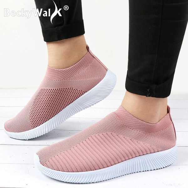 

women shoes plus size 43 women sneakers slip on sock shoes woman spring summer flats casual ladies tenis feminino wsh3310, Black