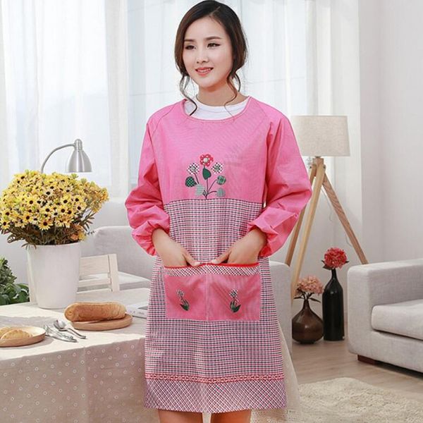 

1 pcs flower plaids apron cooking baking coffee shop cleaning aprons woman bibs home kitchen accessories