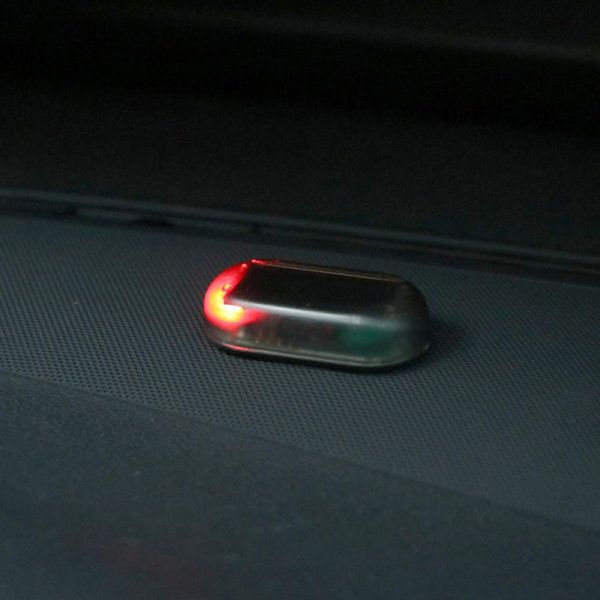 

universal car fake solar power alarm lamp security system warning theft flash blinking anti-theft caution led light blue/red