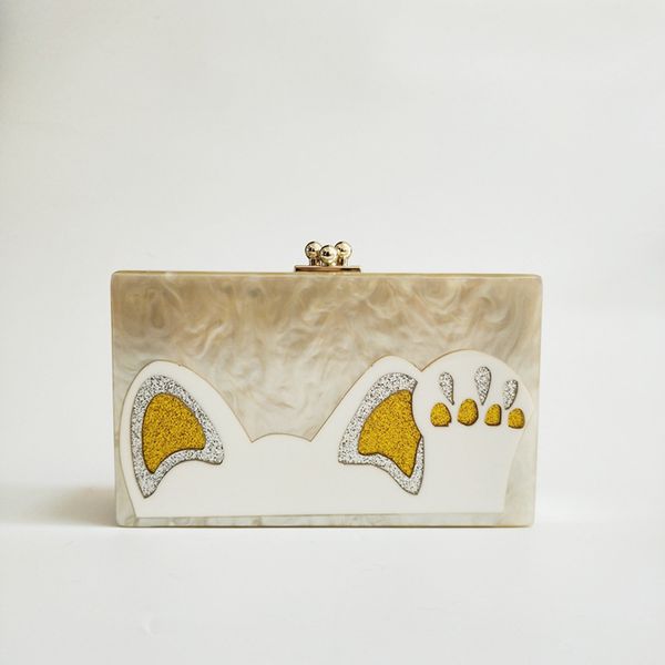 

women bag evening bags 2020 new cat's acrylic chains shoulder bag ladylike purse mini euro-america style