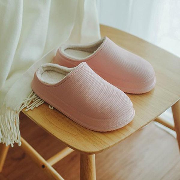 

solid color women home slippers winter warm shoes woman slip on flats slides female faux fur slippers women shoes closed toe, Black