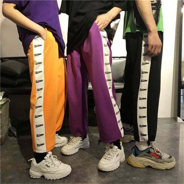 

fashion joggers men casual hip hop pants men brand clothing male sweatpants trousers fashion high street dance pants women, Black