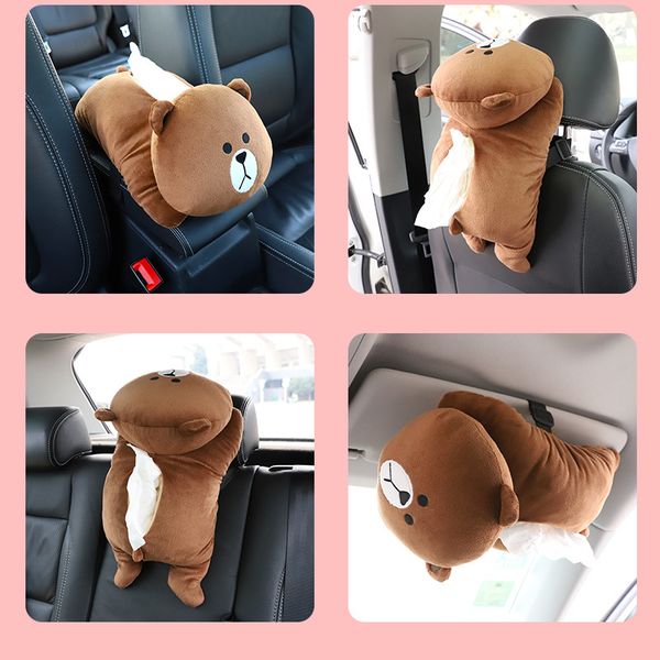 

universal car armrest box tissue box creative cartoon cute tissue car interior products accessories plush toy