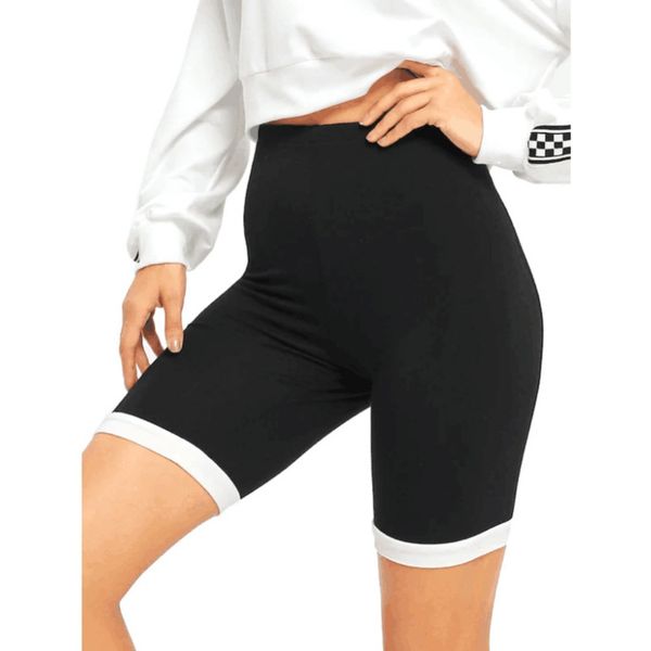 

yoga short tummy control workout running athletic non see-through fitness gym sports shorts leggings workout out knee length, White;red