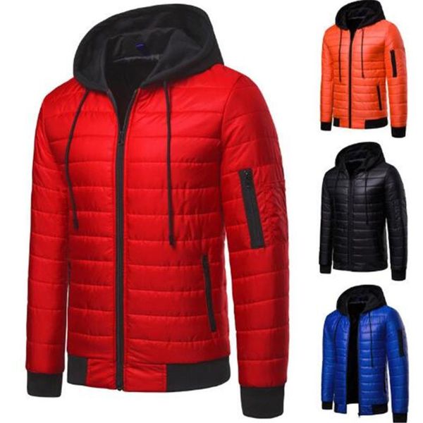 

cross-border 2020 european and american men's fashion padded coat hooded cotton jacket jackets coat, Black