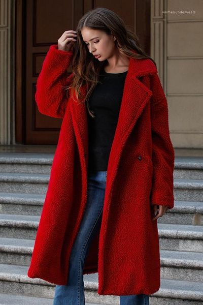 

designer wools fashion loose thick lapel neck womens cardigan outerwears casual females clothing solid color womens, Black