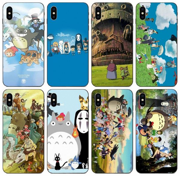 

tongtrade] comics manga caricature studio ghibli characters case for apple iphone 11 pro max xs 8s 7s 6s galaxy s3 s4 s5 honor 9x 1pcs case