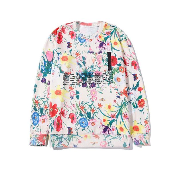 

mens hoodie brand clothing flower print hip hop mens luxury sweater casual fashion good quality men brands hoodie sweatshirt size m--2xl, Black