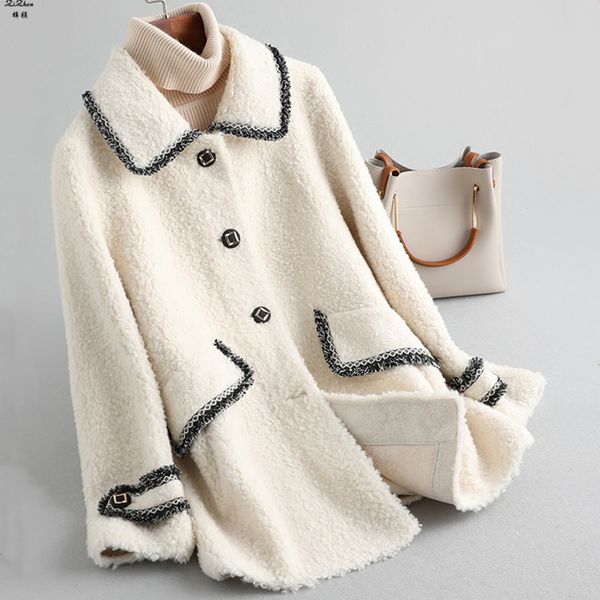 

zizhen woolen jacket sweet style square collar single breasted winter warm women with pockets,Â Â kqn19079, Black